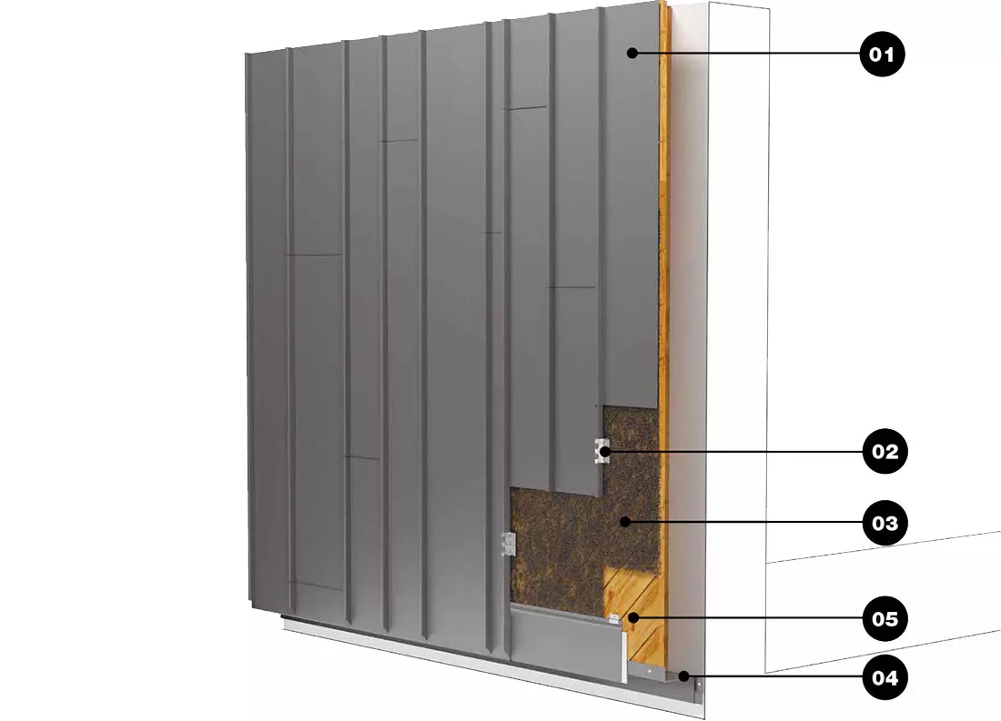 Vestis aluminium - standing seam system façade